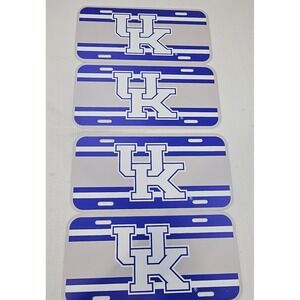 NCAA Kentucky Wildcats UK Logo Stripe License Plate Lot of 4 New Blue Grey